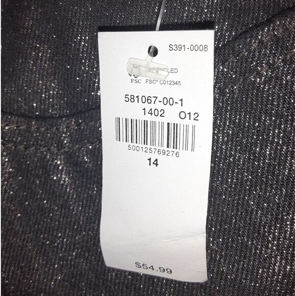 Old Navy High-Waisted Black Shine Size 14 OG Loose Jeans NWT - Picture 4 of 5